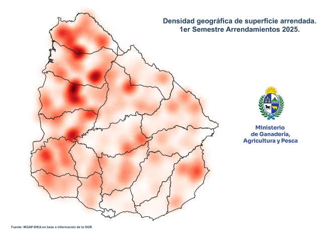 arrendamientos primer semestre 2025 mapa uruguay
