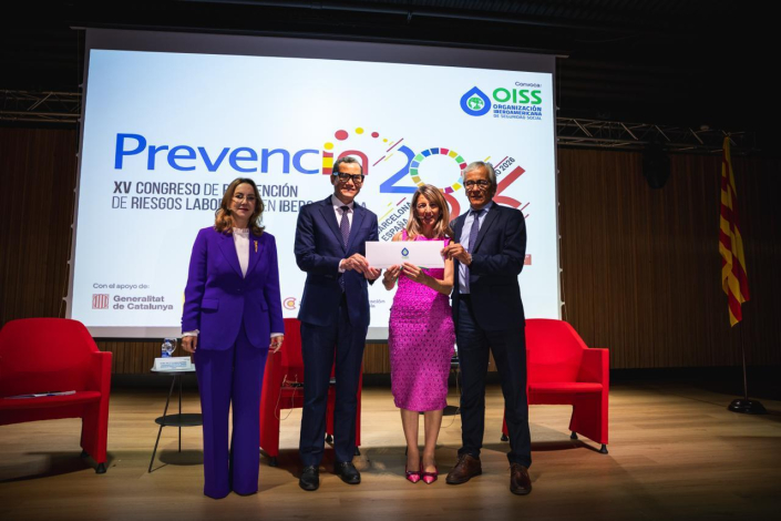 Gina Riaño, Eddy Olivares Ortega, Yolanda Díaz y Juan Castillo en Prevencia 2026